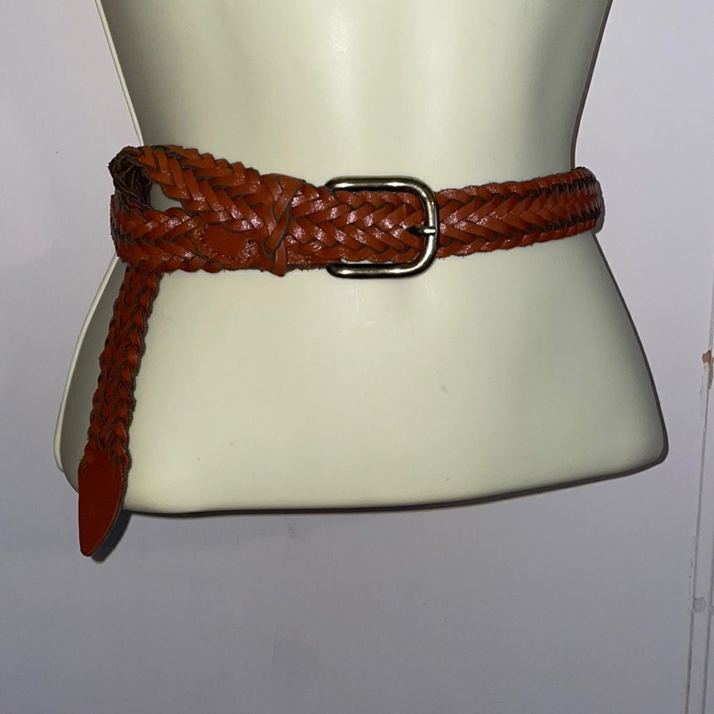 Vintage Capezio brown woven leather belt made in Argentina‎